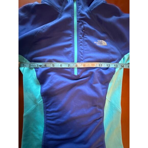 The North Face XS VaporWick Quarter Zip Running Shirt Blue Long Sleeve - Picture 4 of 9